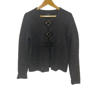 Cynthia Rowley Sweater Cardigan with Black and Gold Latch‎ Buttons Size L